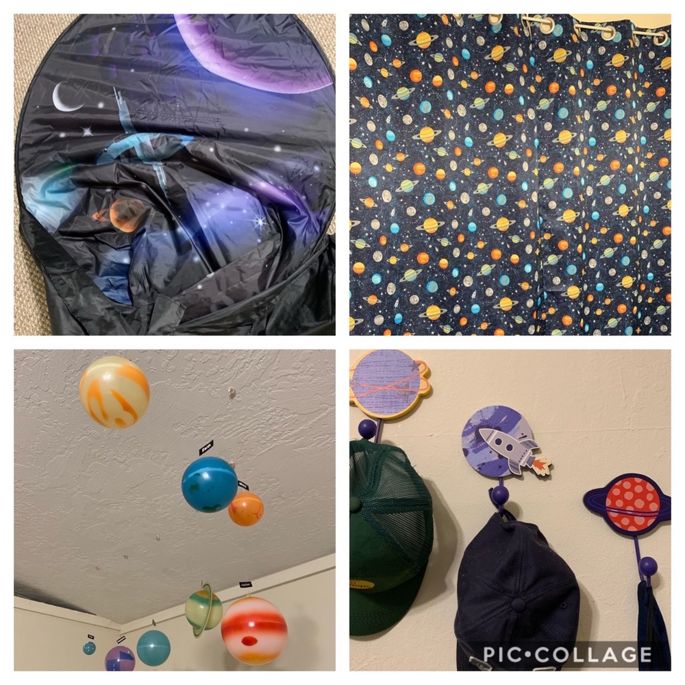 Rocket / planets boys room decor